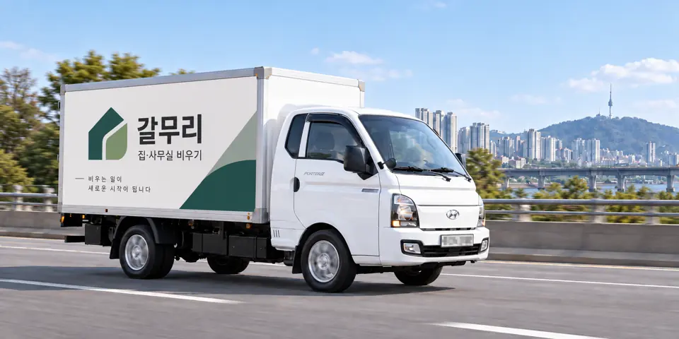 남대문로1가 유품정리 안내 그림 · 갈무리 작업 차량